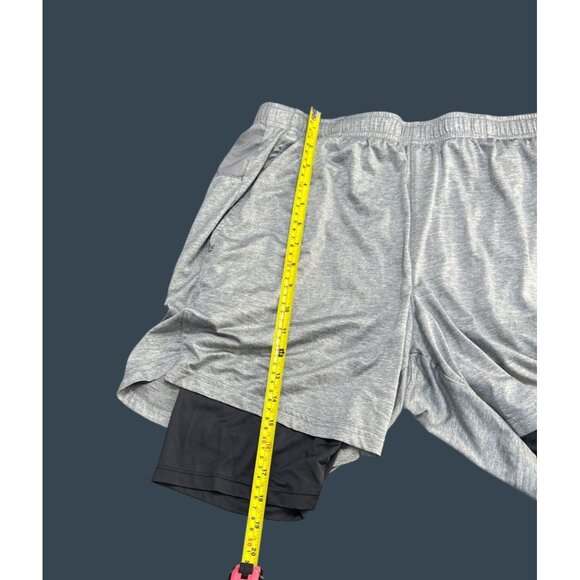 Spyder Active Mens Gray Training Shorts With Black Compression Liner Size L - Picture 5 of 6